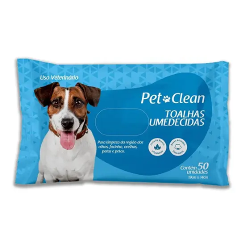 Lenços Umedecidos Para Cães Gatos C/50 Toalhas Pet Clean 1