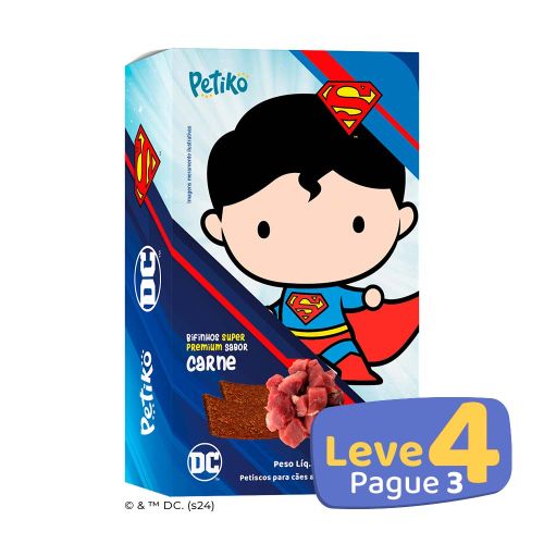 Petisco Justice League - Superman - Petiko - Sabor Carne - Cães - 50g