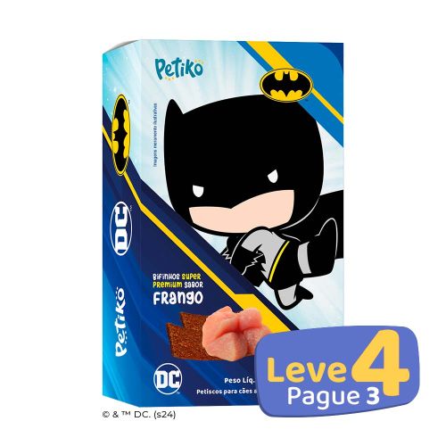 Petisco Justice League  - Batman - Petiko - Sabor Frango - Cães - 50g 