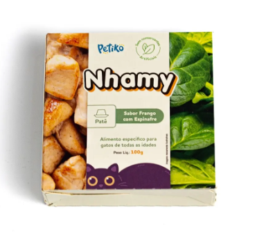 Nhamy sabor Frango com espinafre - 100g- Gato todos os portes 1