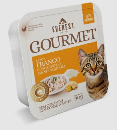 Everest Gourmet sabor Frango com Arroz e Mandioquinha - 90g - Para Gatos de Todas as Raças 1