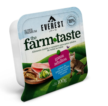 Everest The Farm Taste sabor Cubos de Peixe ao Molho com Arroz e Couve - 100g - Para Gatos Adultos 1