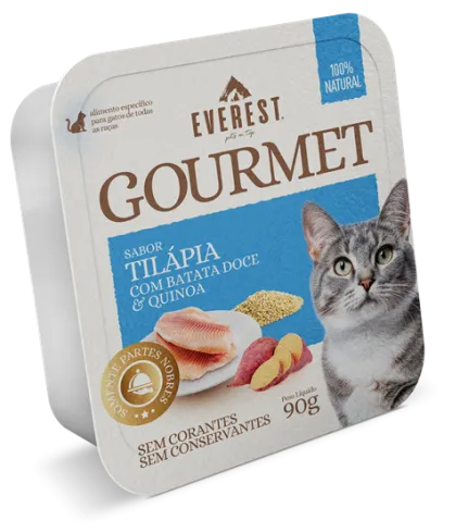 Ração Úmida Everest Gourmet sabor Tilápia com Batata Doce e Quinoa - Gatos Adultos - 90g