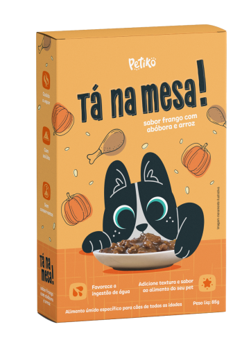 Ta na mesa sabor Frango com Abobora e Arroz - 85g - Caes - Petiko