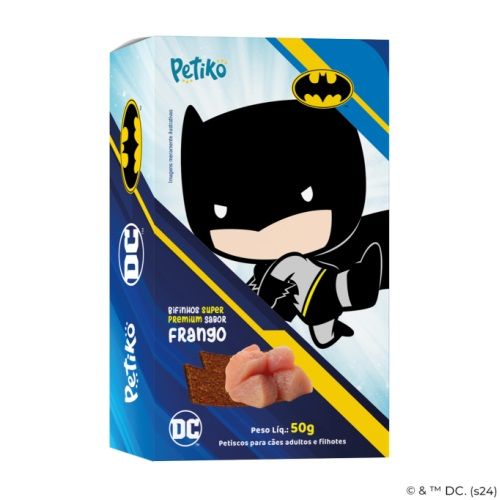 Petisco Justice League  - Batman - Petiko - Sabor Frango - Cães - 50g 