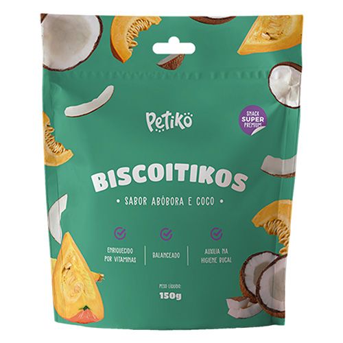 Biscoito Biscoitikos Petiko Sabor Abóbora e Coco - Cães  - 150g