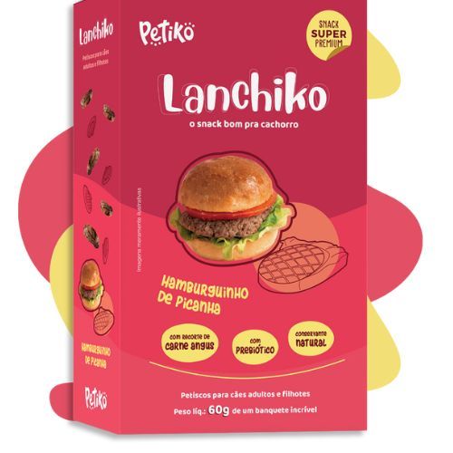 Petisco Snack Lanchiko Petiko sabor Hamburguinho de Carne - Cães - 60g