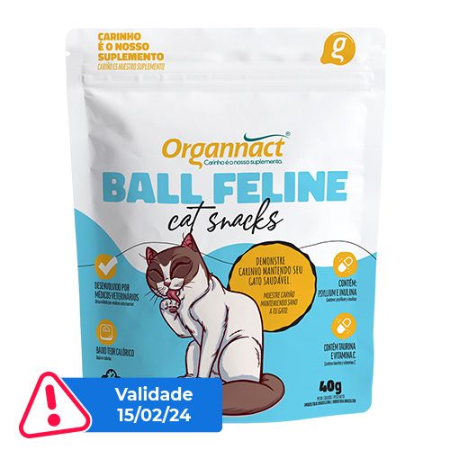 Suplemento Organnact Snacks Ball Feline Cat - Gatos - 40g