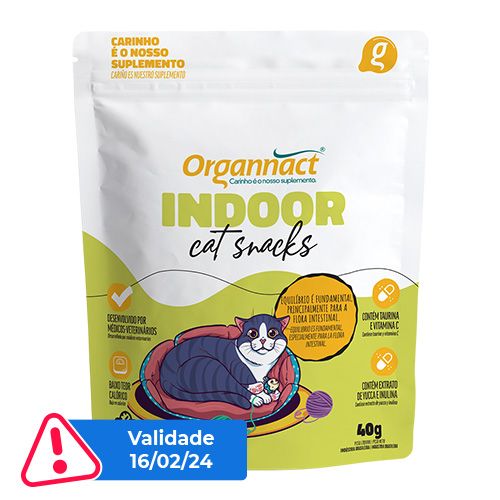 Suplemento Organnact Snacks Indoor Cat - 40g