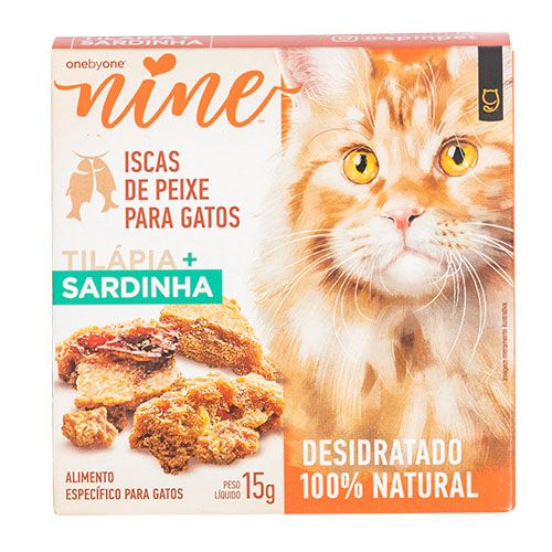 Petisco Mini Snack Nine Spin Pet Sabor Tilápia e Sardinha - Gatos - 15g